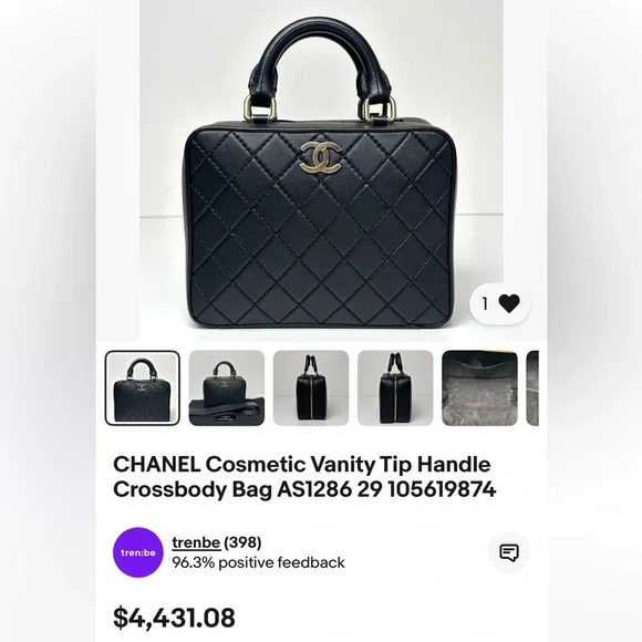 Chanel Black Top Handle Vanity Crossbody Bag with Chanel Strap - Picture 16 of 16